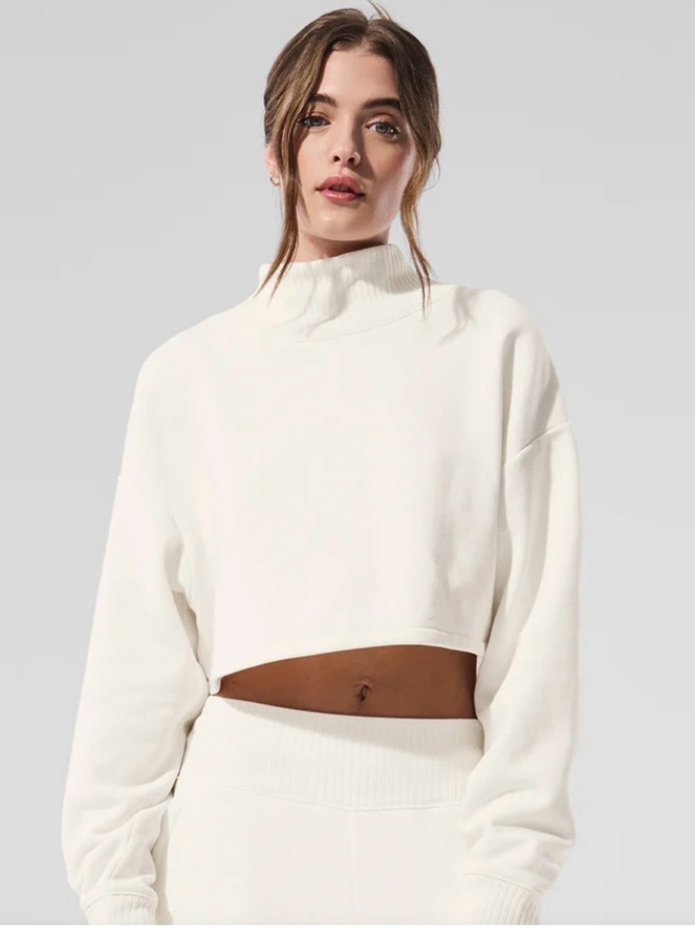 Alo Yoga Cropped Serenity Coverup in Ivory- Size Small